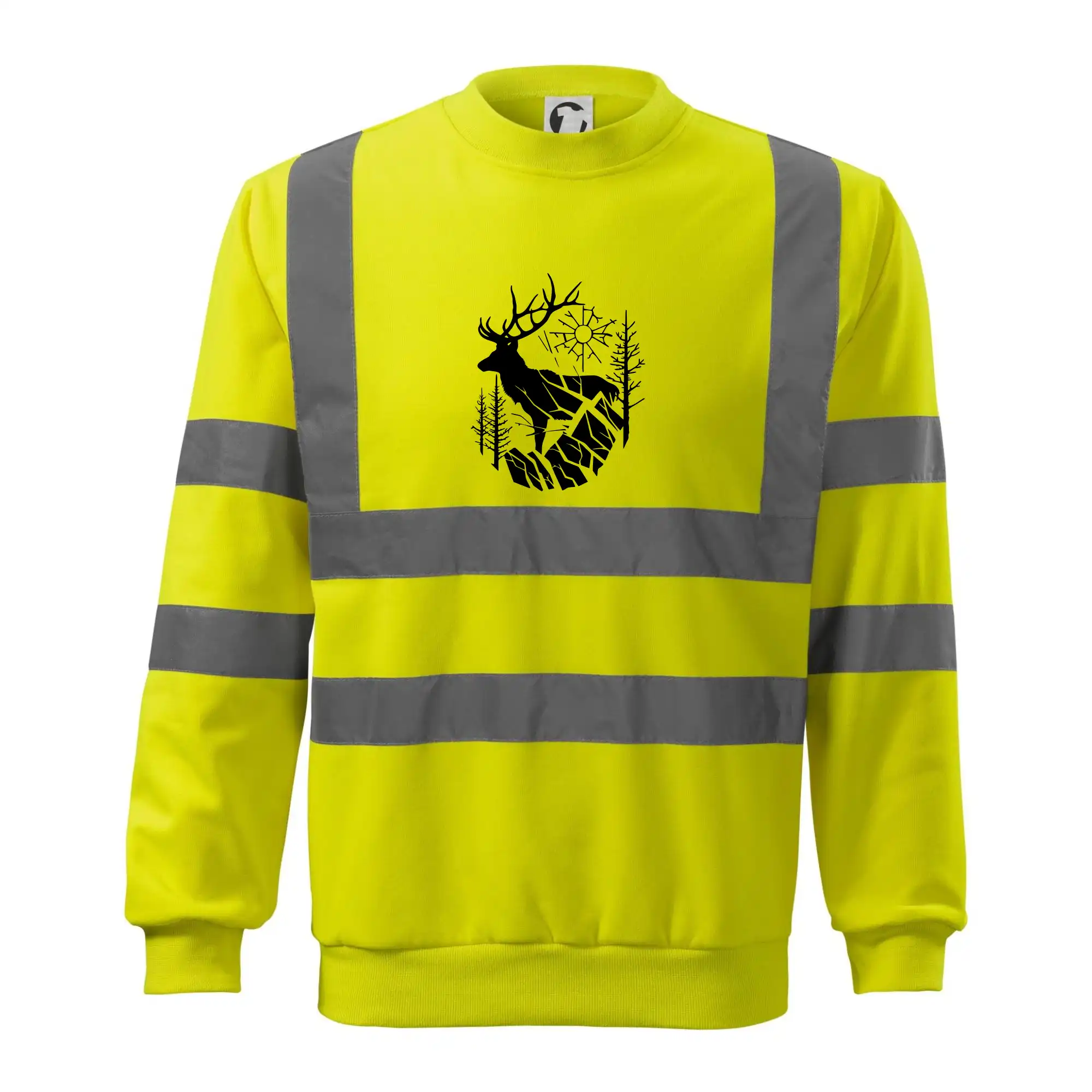 Tričká so zvieratami - Jeleň v lese krivky - Reflexná mikina