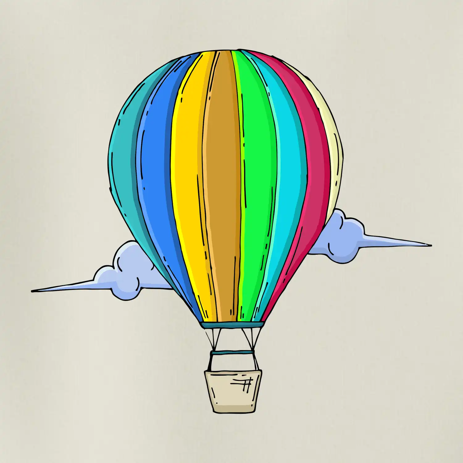 Horkovzdušný balon v oblacích